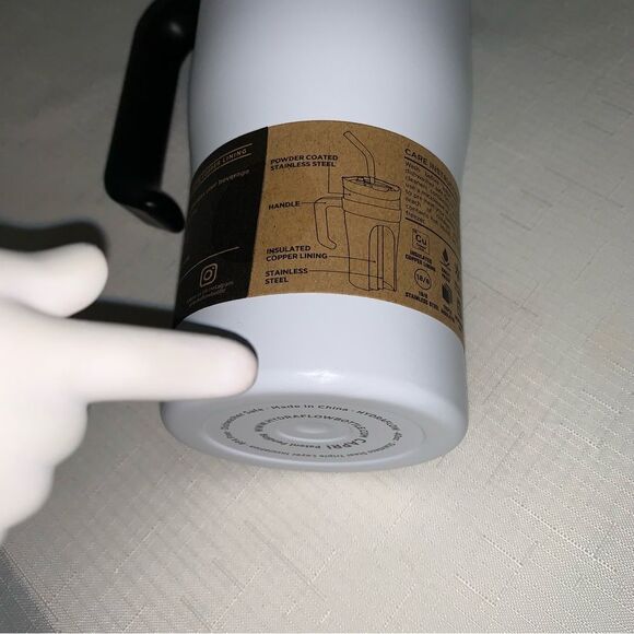 NEW Hydraflow Capri White 40 Tumbler Straw Handle Stainless Water Cold Hot Drink - Picture 14 of 16